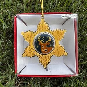 Nation’s Treasures Christmas Ornament Shenandoah 24k Gold Flash Brass Reindeer